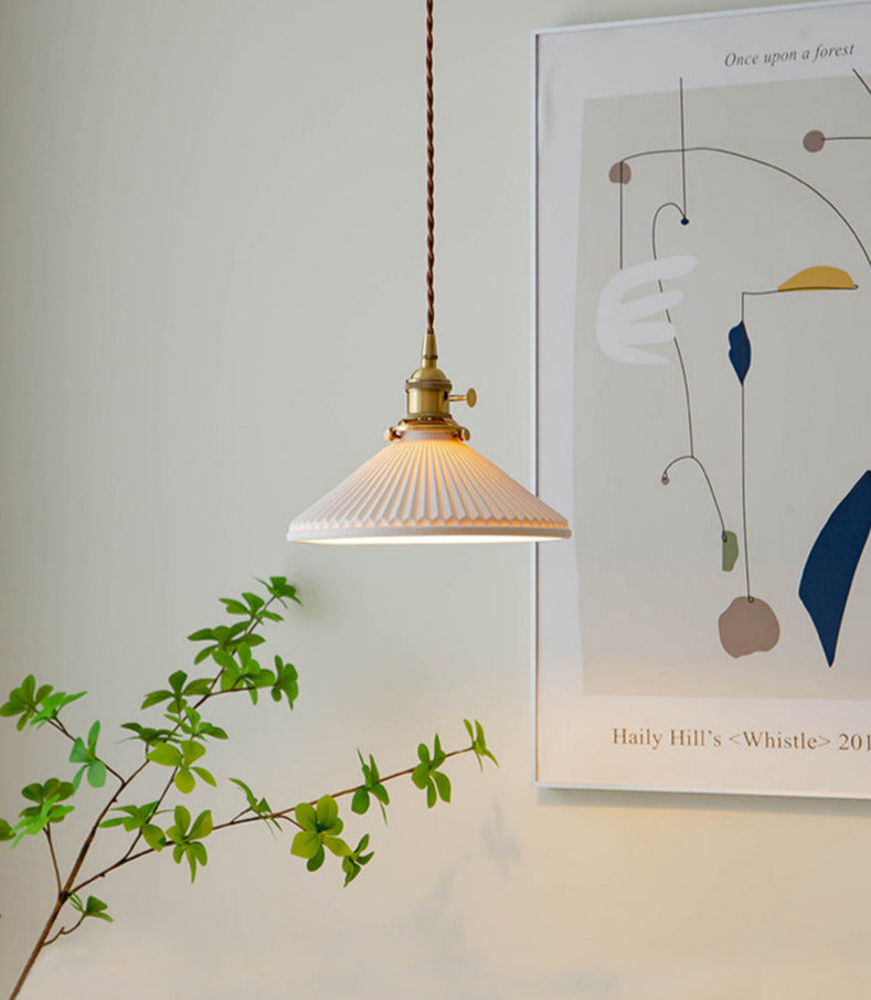 White Ceramic Pendant Light