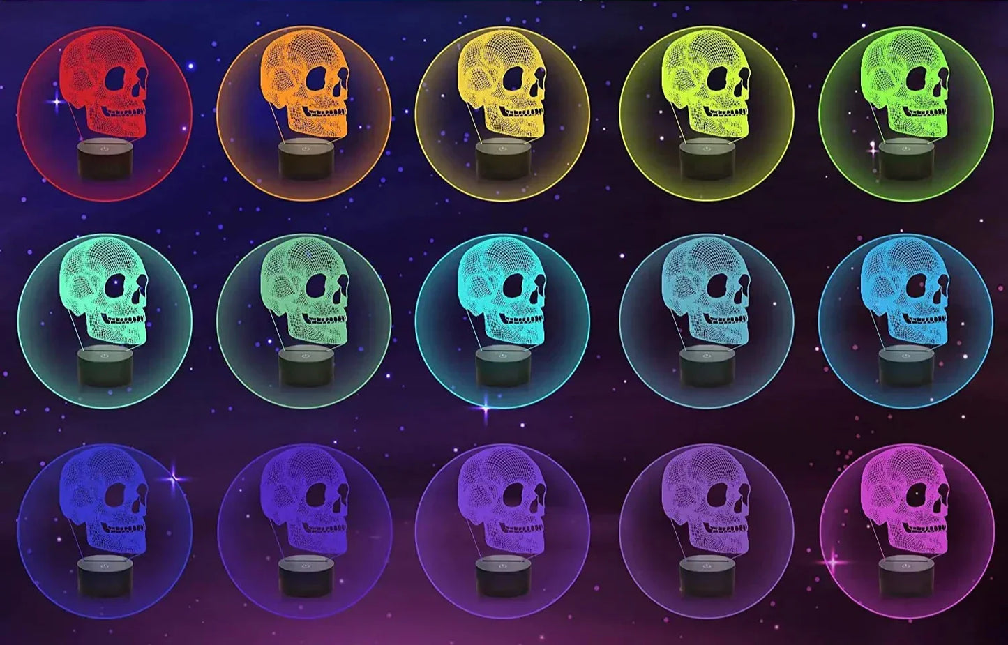 Skorter | GlowSkull - 3D LED Night Light for Kids with Color Change and Remote Control