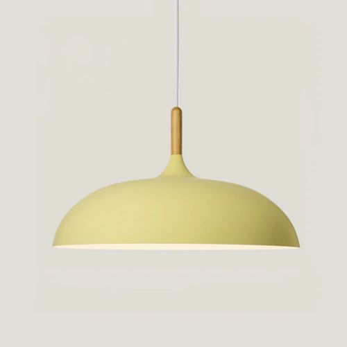 Skorter | Pendant lights made of metal and wood in delicate pastel shades