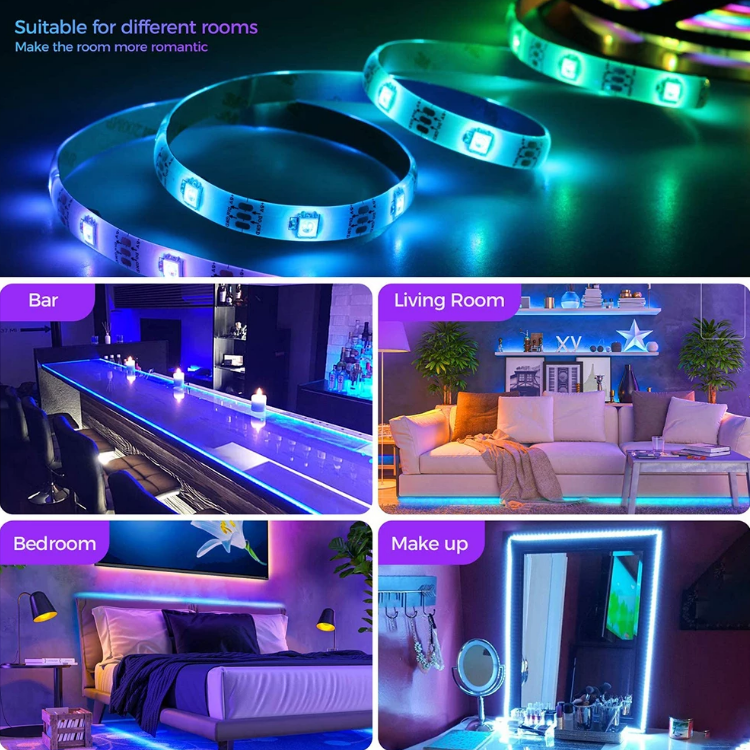 Skorter | LED Light Strips For Bedroom RGB 5050 Bluetooth Control Feet Supports Light Decor