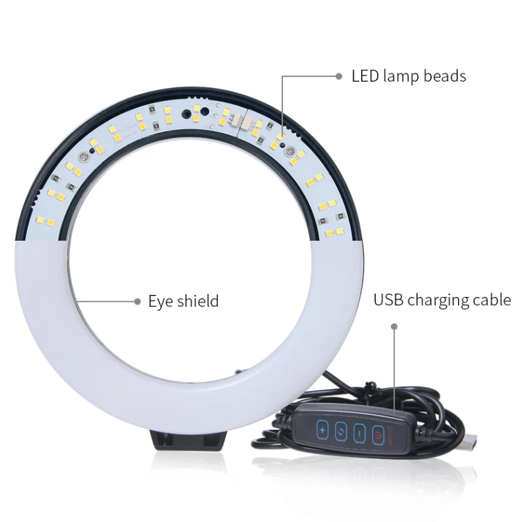 Skorter | Ring Light With Stand 6inch Holder For Live Stream LED Ring Light Youtube Video With Tripod