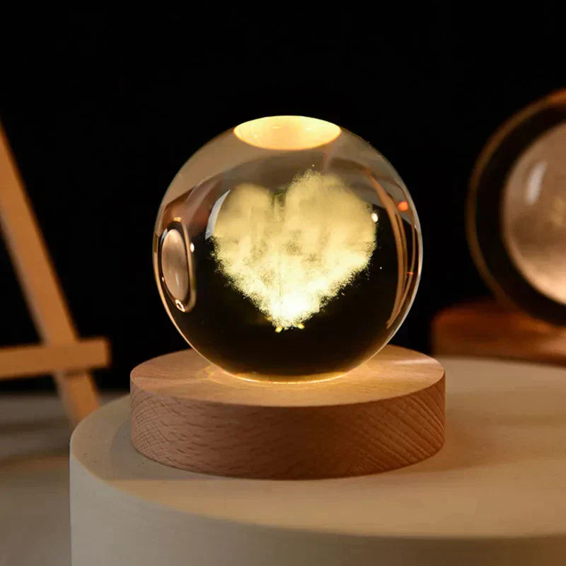 Skorter | LumiCrystal - 3D LED Night Lamp with Star Gallery and Wooden Base