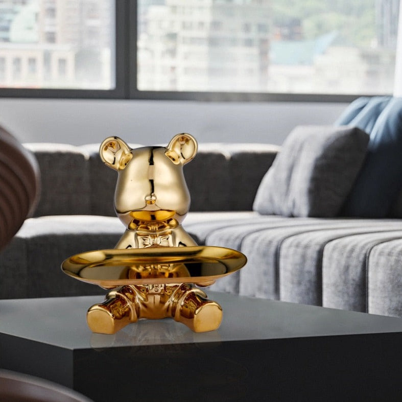 Skorter | Multifunctional Electroplated Bear Doll Shelf Piggy Bank