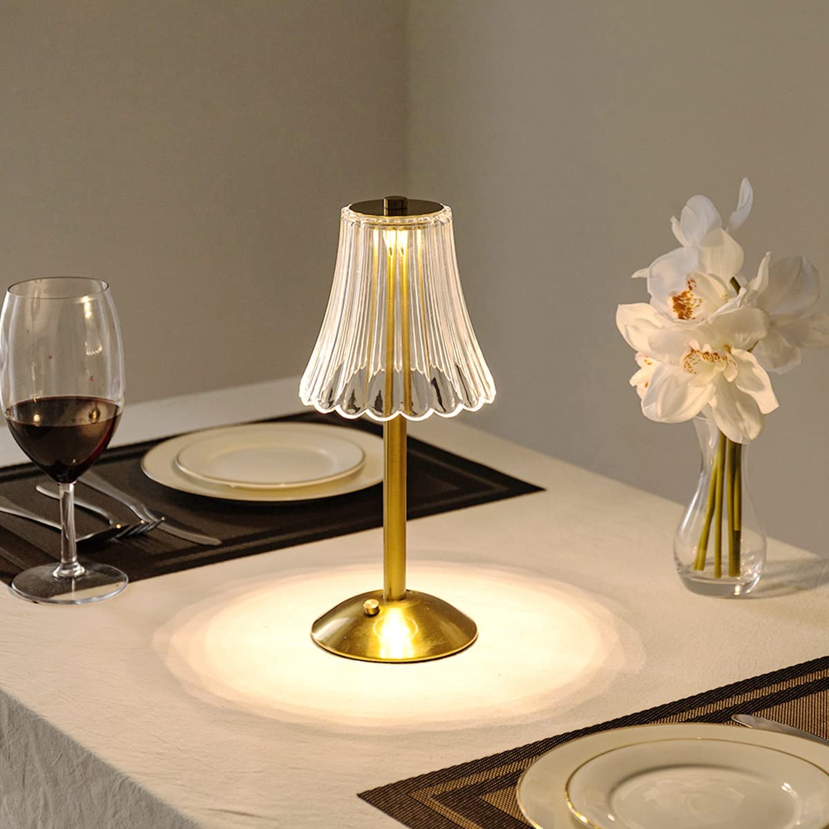 Skorter | Golden Crystal Table Lamp - Elegant Touch Controlled LED Lighting