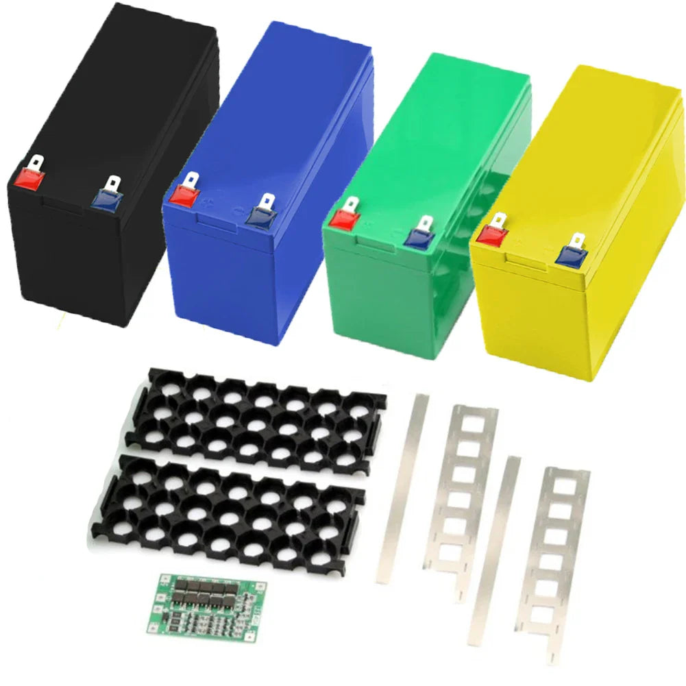 Skorter | 12V/7Ah Battery Case for 18650 Cells - Empty Box with 3*7 Holder and 3S25A BMS - Nickel Strip Storage Box for DIY Battery Packing Protection