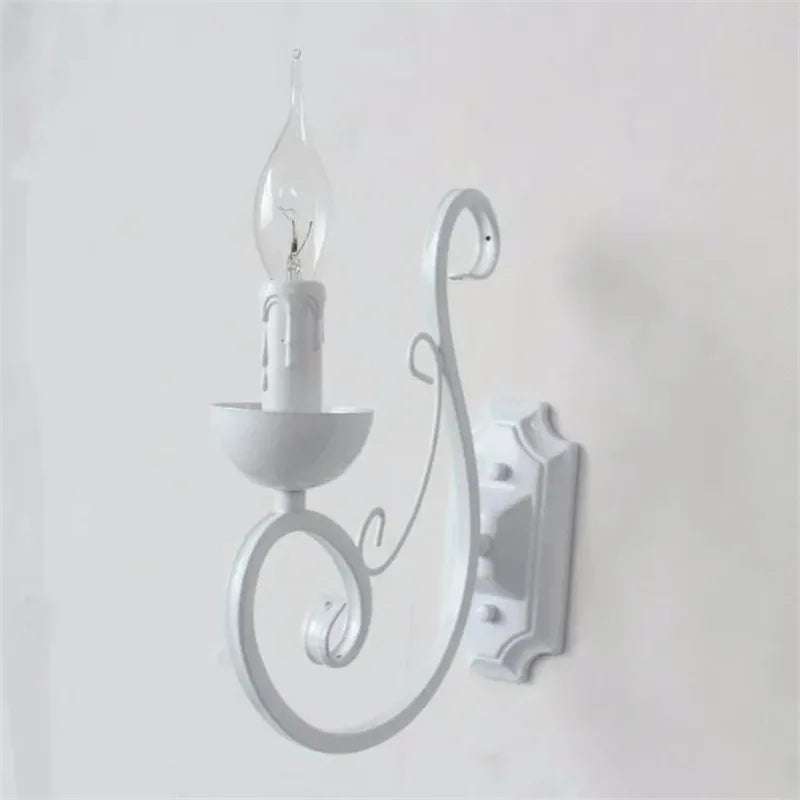 Skorter | VintageGlow - White Metal Wall Lamp With Candle E14