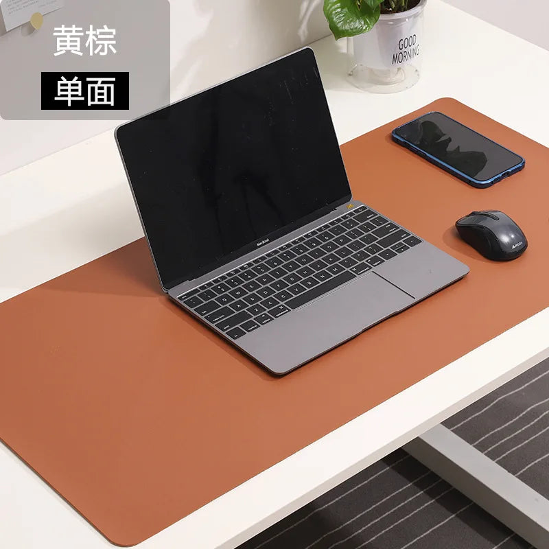 Skorter | Large White Waterproof PU Leather Mouse Pad - Non-Slip Gaming Desk Mat