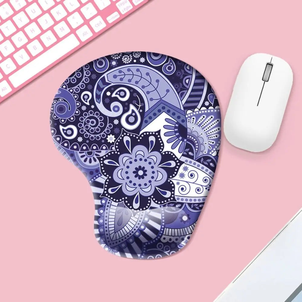 Skorter | Ergonomic Marbled Texture Mouse Pad - Non-Slip Wrist Rest - Comfortable Gaming Mat