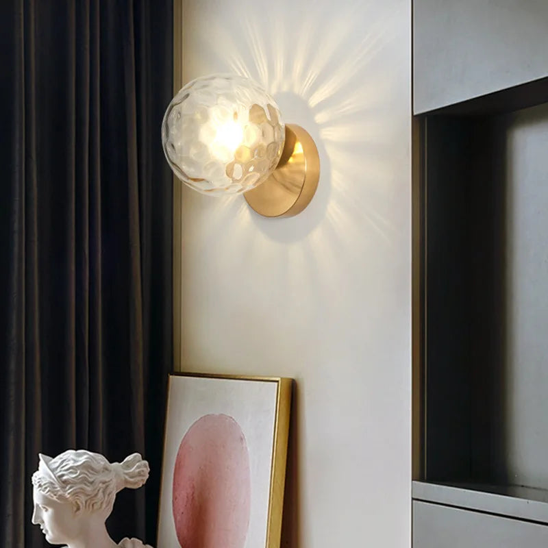 Skorter | GoldLicht - Modern Golden Wall Lamp With Glass Sphere