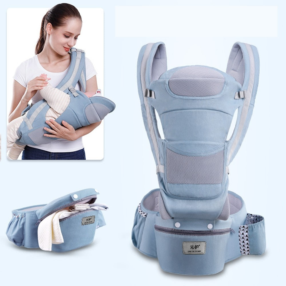 Skorter | 3-in-1 Ergonomic Baby Carrier with Storage Pouch – Soft Cotton Newborn to Toddler Carrier