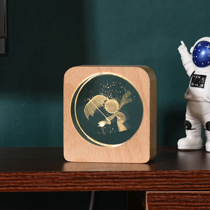 Skorter | LumiWood - 3D Wood Night Lamp with Engraving and Warm LED Lighting