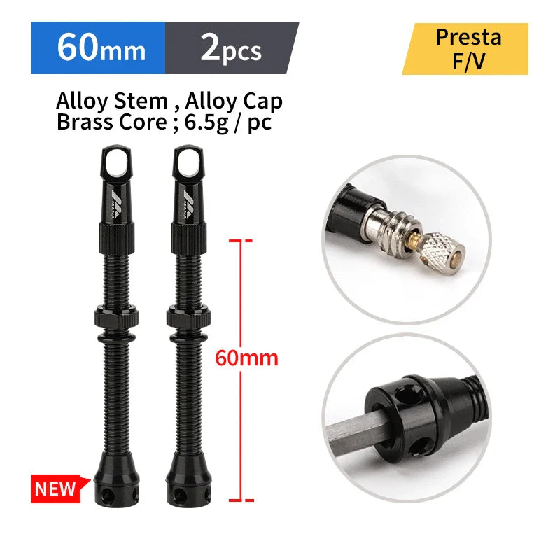Skorter | MANA Bike Presta Valve - Aluminum Alloy Valve for Tubeless Bikes
