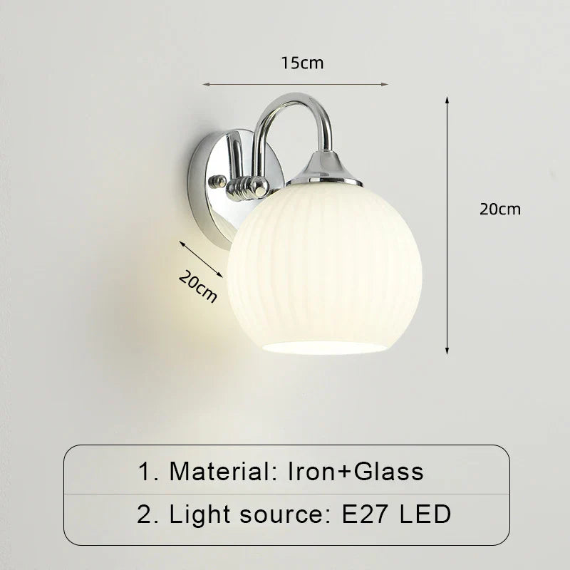 Skorter | ModernWall - Nordic LED Wall Lamp with Glass Dome for Atmospheric Indoor Lighting