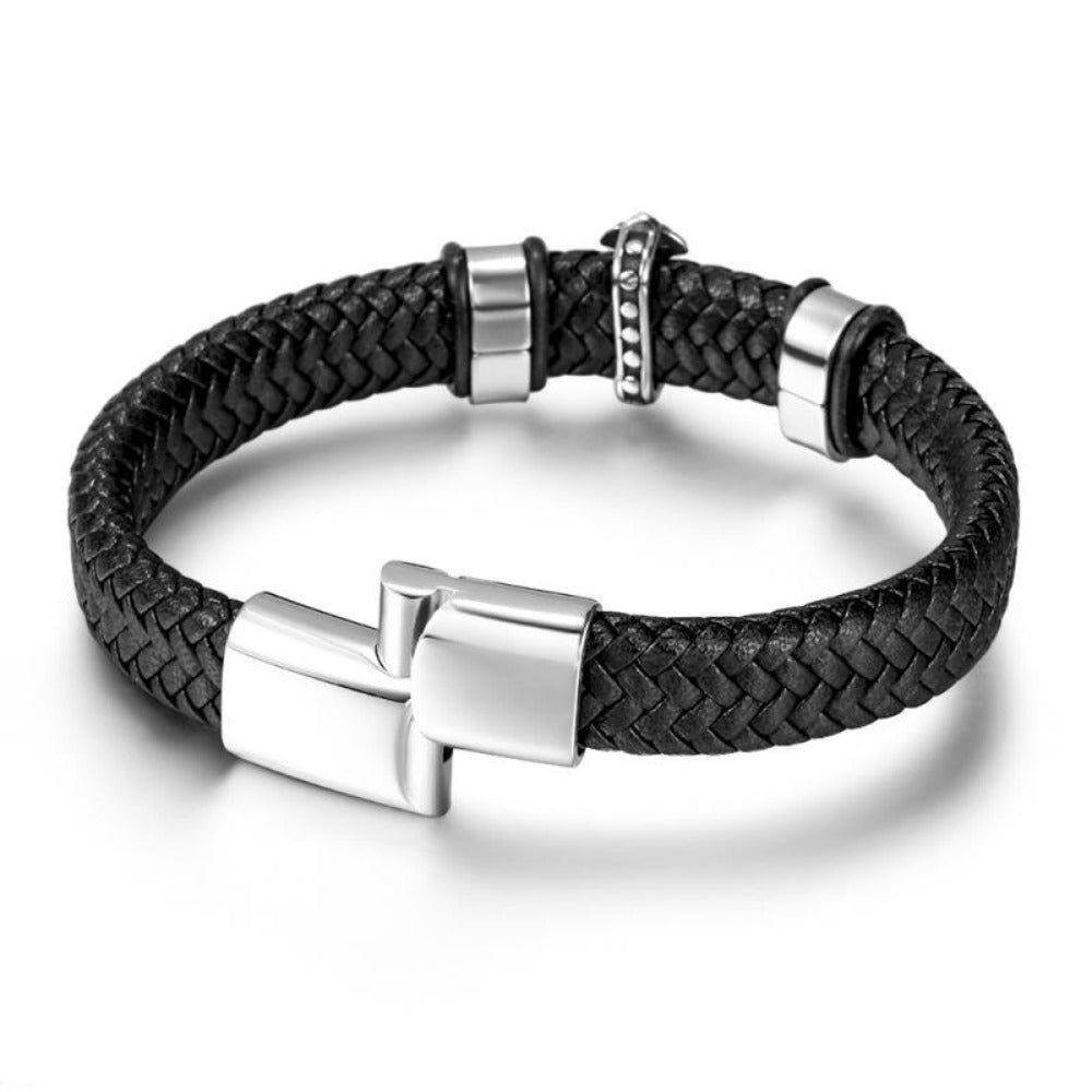 Skorter | Leather Braided Bracelet With Charms