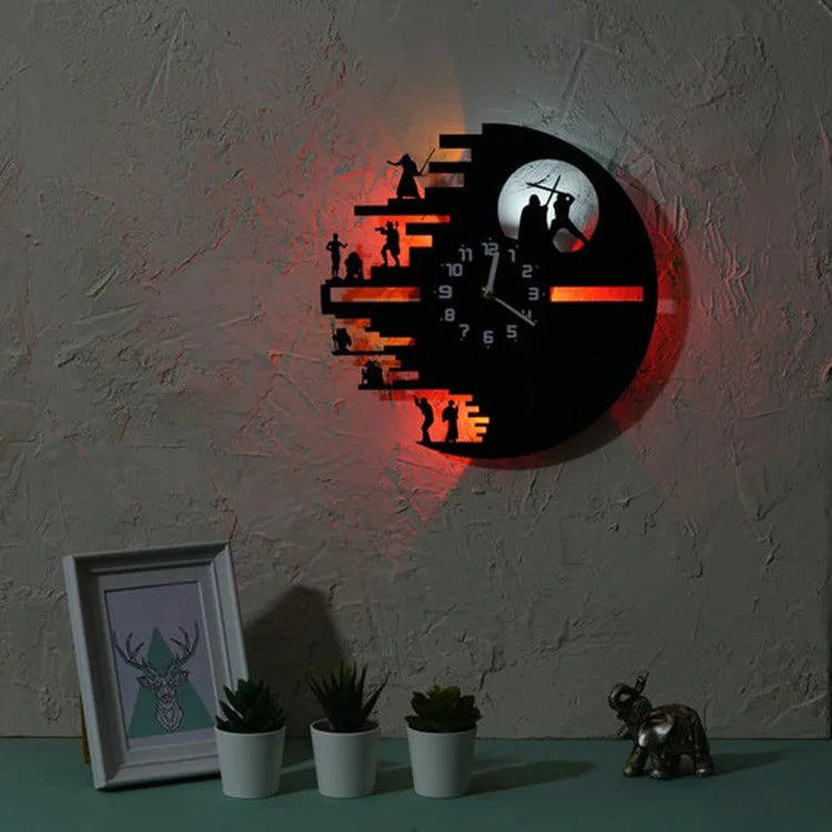 Skorter | StarWarsVinyl - Decorative LED Wall Clock for Bedroom and Living Room