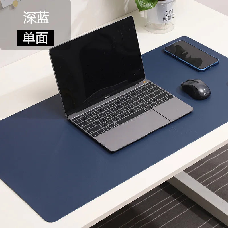 Skorter | Large White Waterproof PU Leather Mouse Pad - Non-Slip Gaming Desk Mat