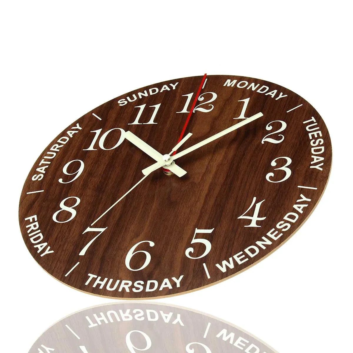 Skorter | GlowClock - Silent Wooden Wall Clock with Night Light