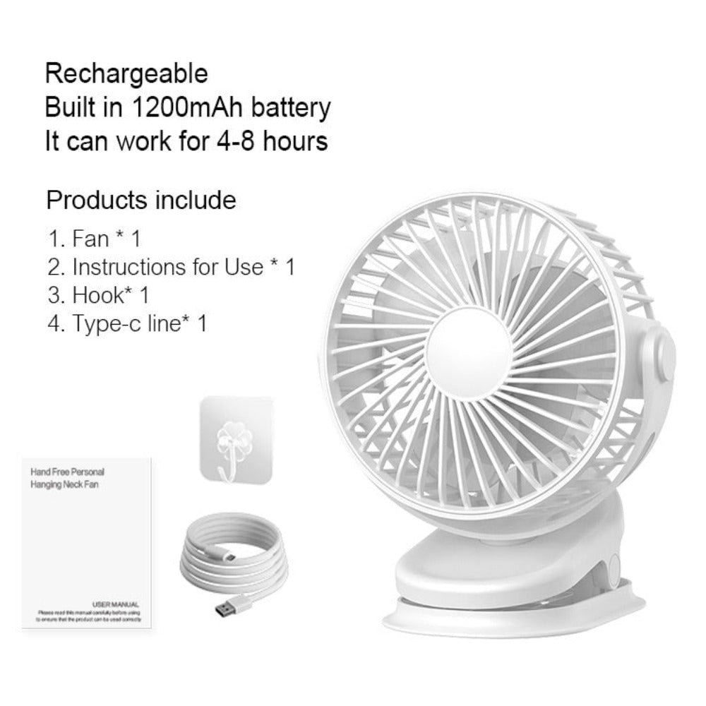 Skorter | 3 Speed Fan With Clip and Hook