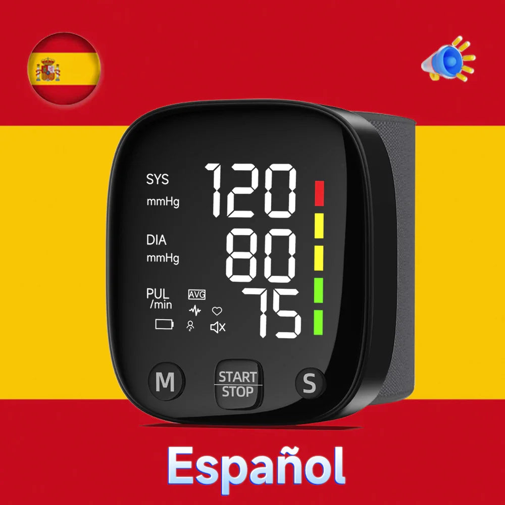 Skorter | Rechargeable LED Wrist Blood Pressure Monitor with Voice Function – HeartGuard