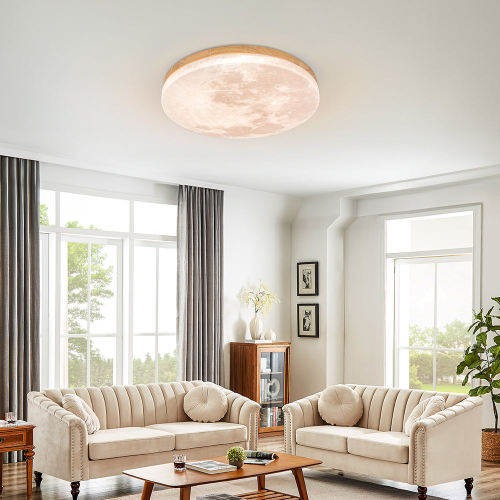 Skorter | Modern Moon-Inspired LED Ceiling Light – Soft Ambient Flush Mount
