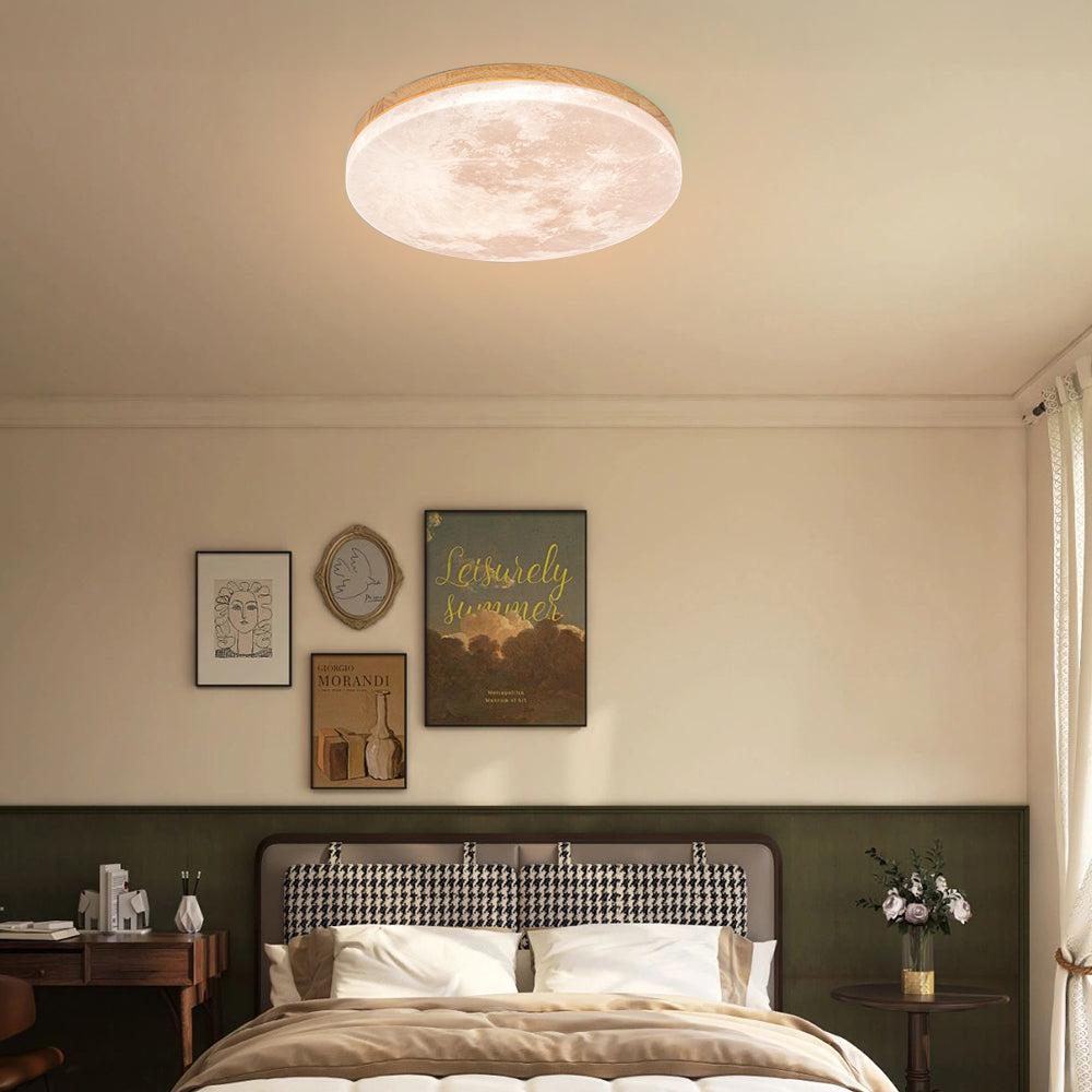 Skorter | Modern Moon-Inspired LED Ceiling Light – Soft Ambient Flush Mount