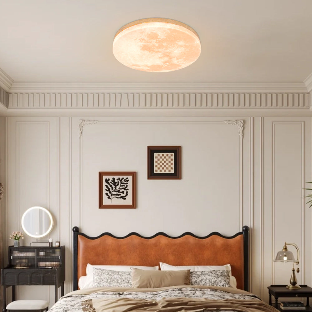 Skorter | Modern Moon-Inspired LED Ceiling Light – Soft Ambient Flush Mount