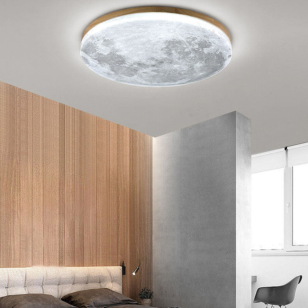 Skorter | Modern Moon-Inspired LED Ceiling Light – Soft Ambient Flush Mount
