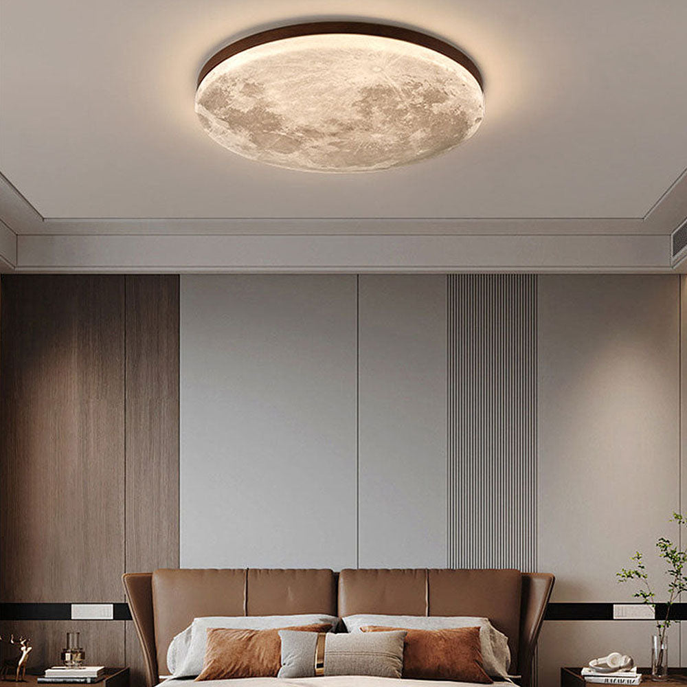 Skorter | Modern Moon-Inspired LED Ceiling Light – Soft Ambient Flush Mount