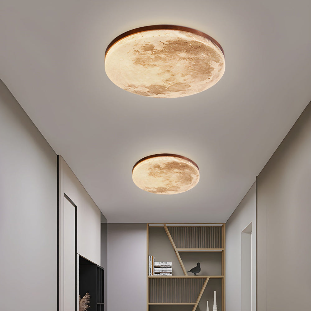 Skorter | Modern Moon-Inspired LED Ceiling Light – Soft Ambient Flush Mount