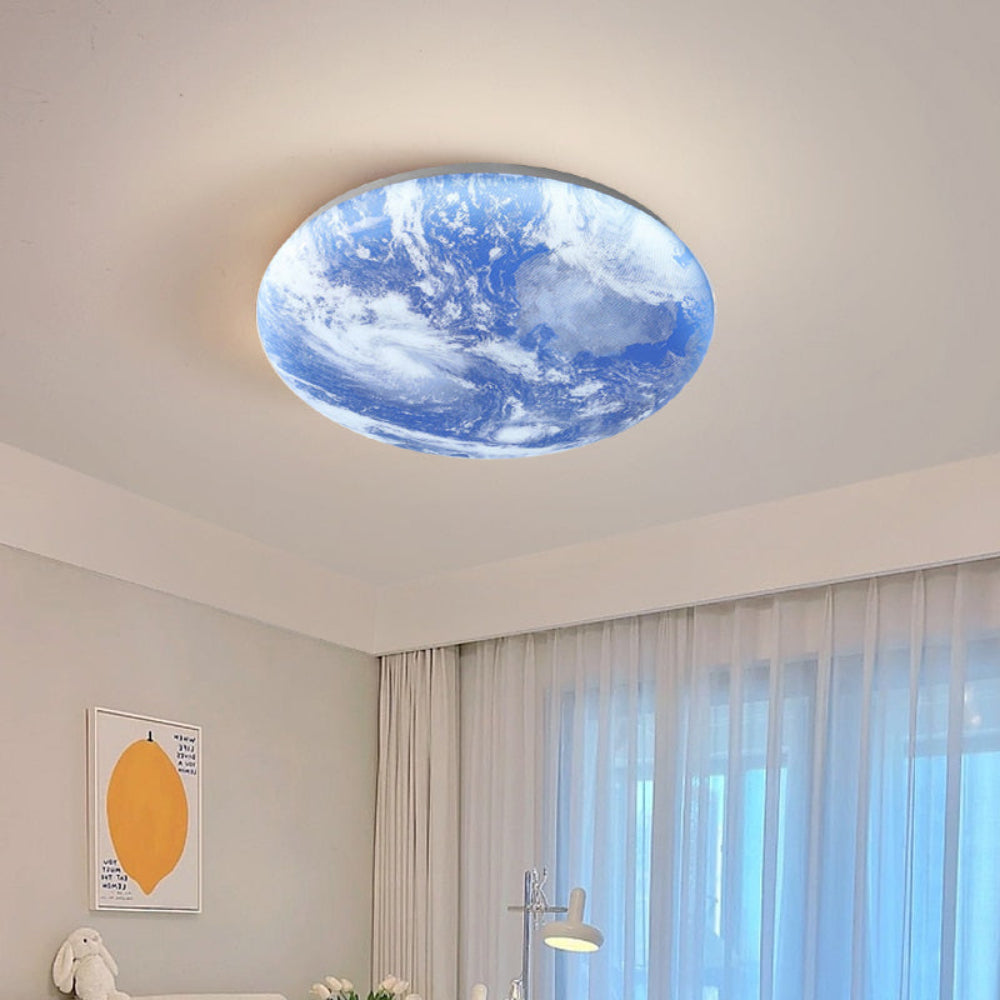 Skorter | Modern Moon-Inspired LED Ceiling Light – Soft Ambient Flush Mount