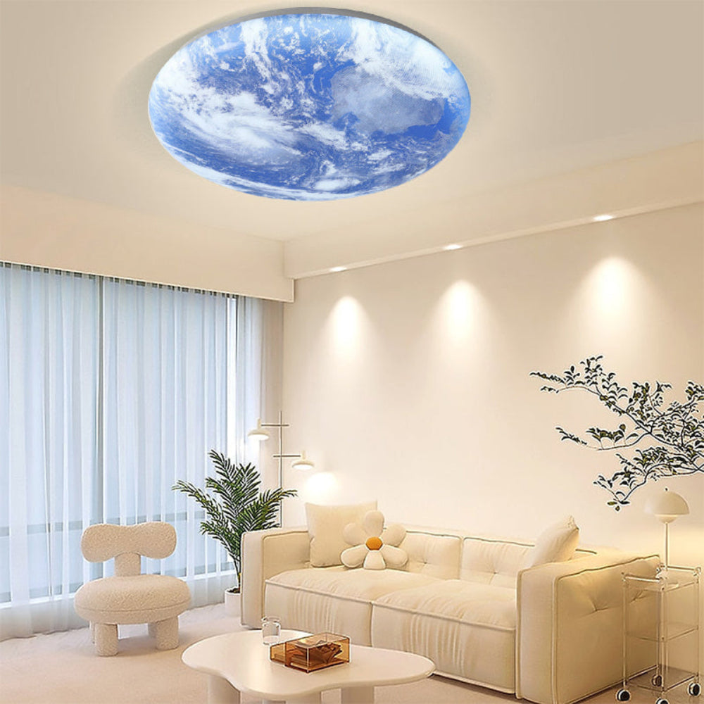 Skorter | Modern Moon-Inspired LED Ceiling Light – Soft Ambient Flush Mount