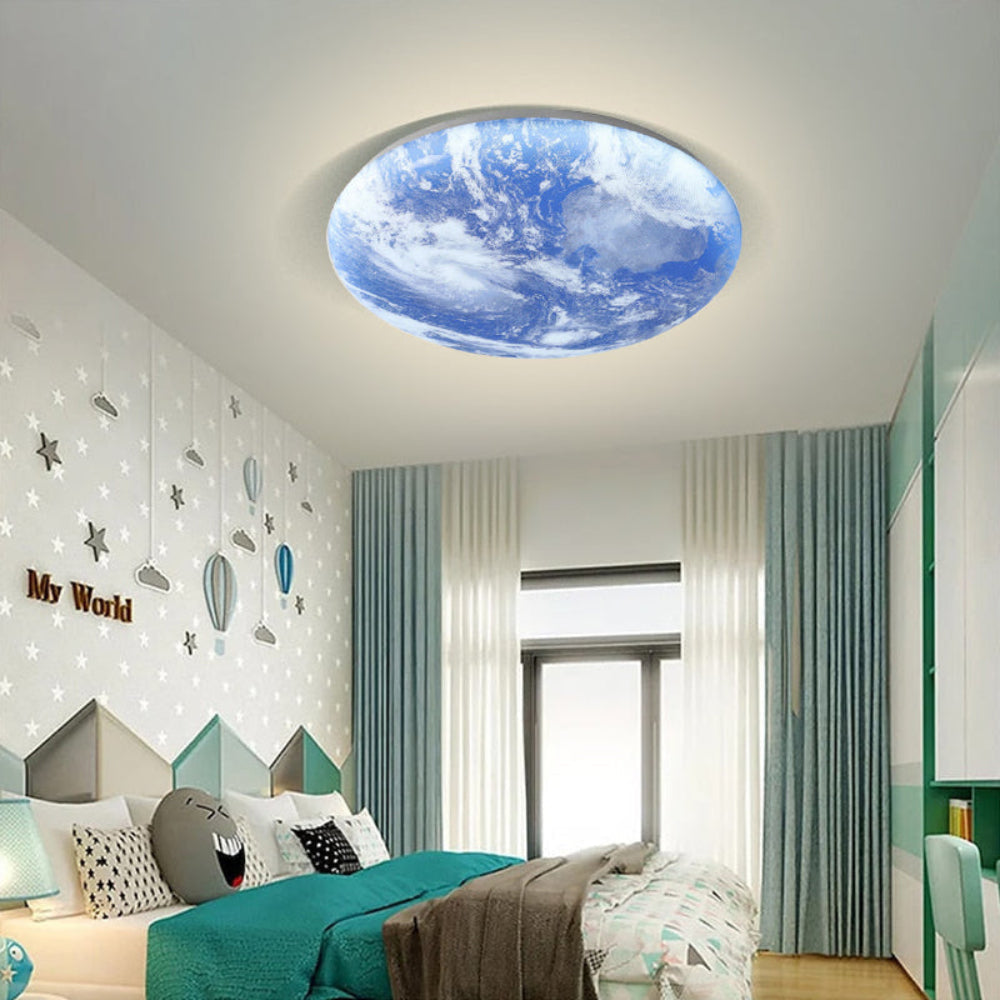 Skorter | Modern Moon-Inspired LED Ceiling Light – Soft Ambient Flush Mount