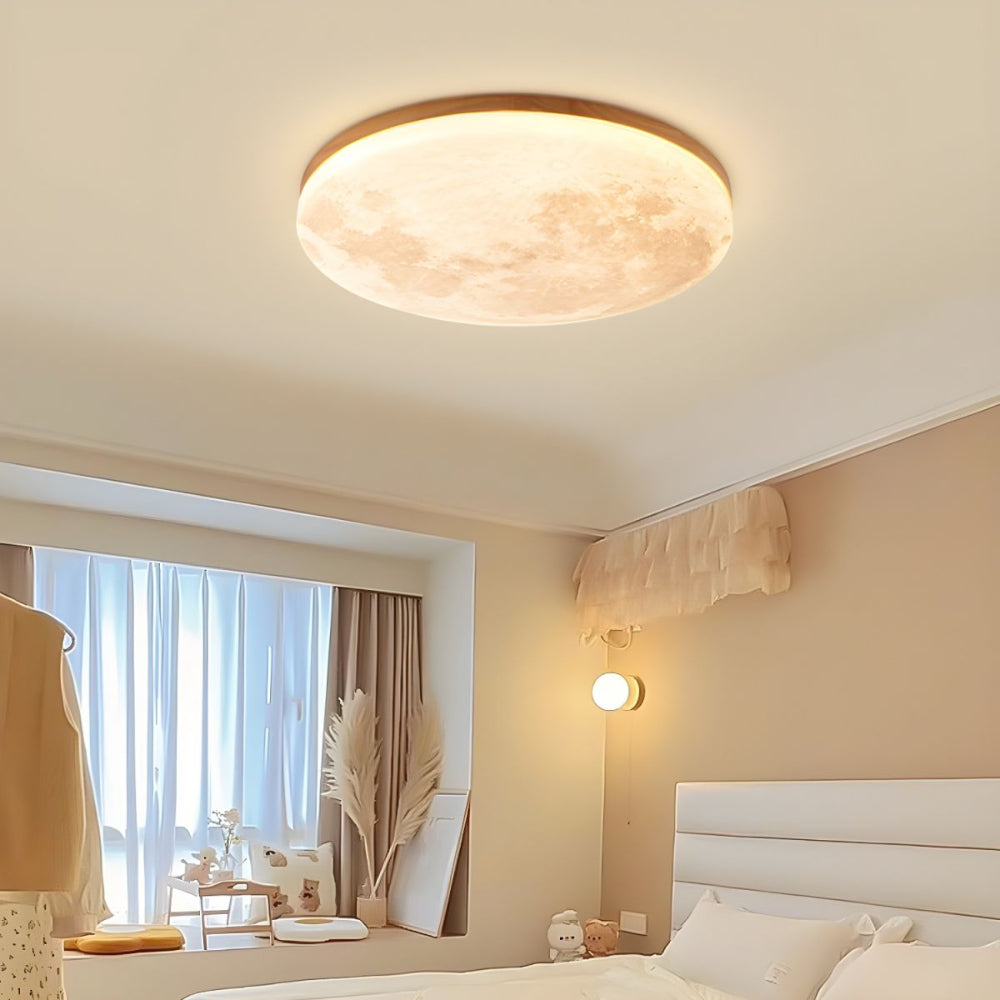 Skorter | Modern Moon-Inspired LED Ceiling Light – Soft Ambient Flush Mount