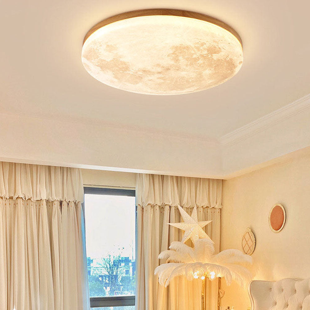 Skorter | Modern Moon-Inspired LED Ceiling Light – Soft Ambient Flush Mount