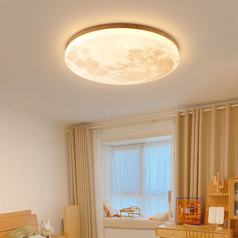 Skorter | Modern Moon-Inspired LED Ceiling Light – Soft Ambient Flush Mount