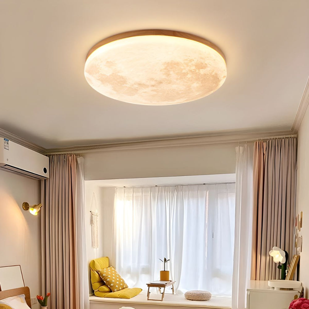 Skorter | Modern Moon-Inspired LED Ceiling Light – Soft Ambient Flush Mount