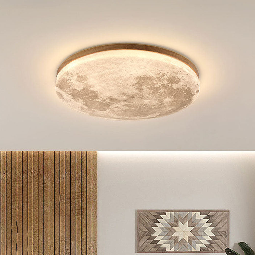 Skorter | Modern Moon-Inspired LED Ceiling Light – Soft Ambient Flush Mount