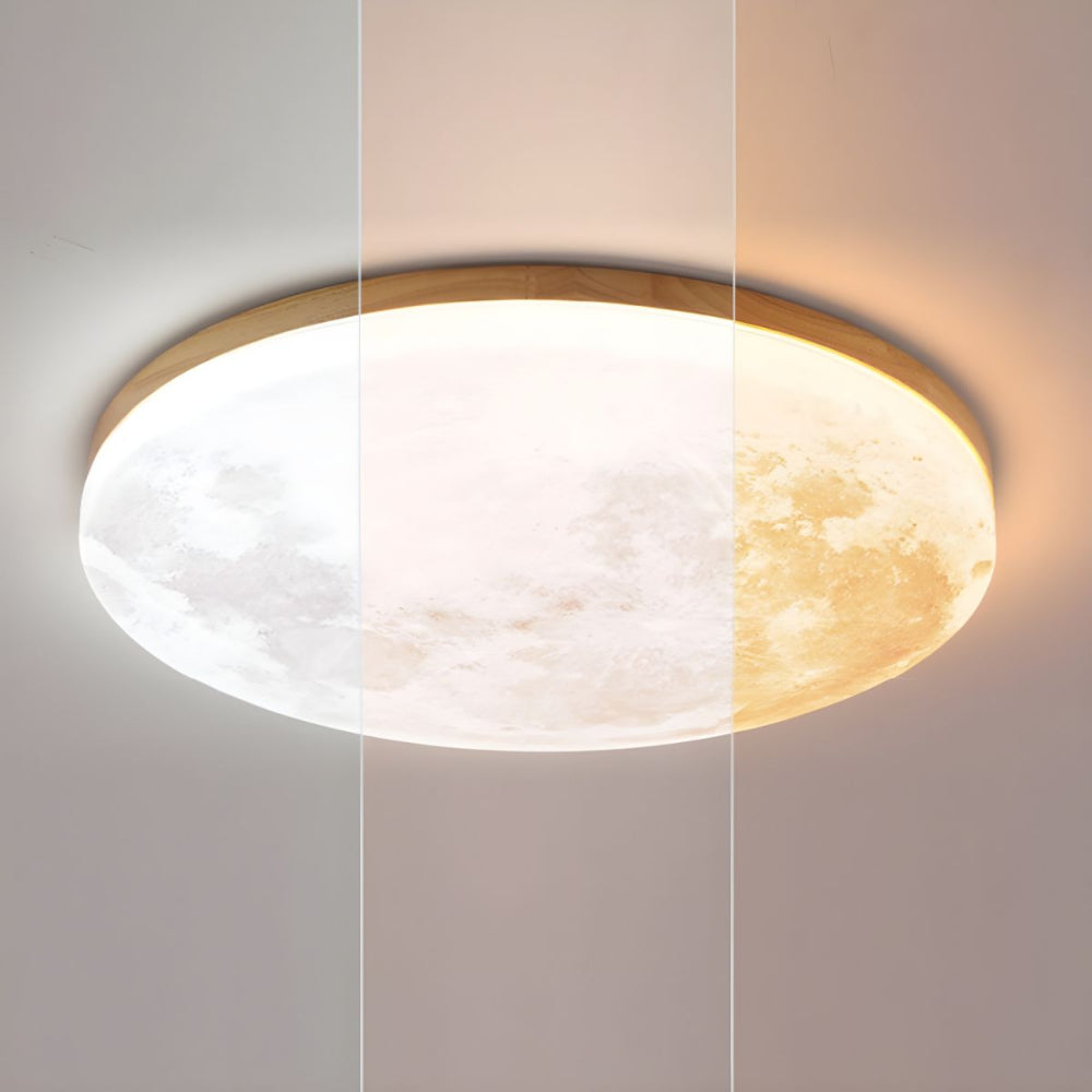 Skorter | Modern Moon-Inspired LED Ceiling Light – Soft Ambient Flush Mount