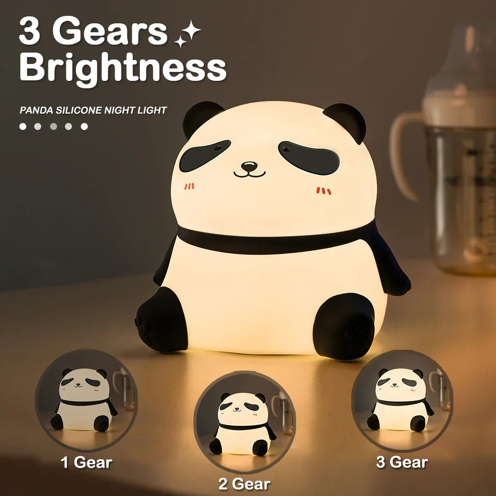 Skorter | Panda Children's Room Night Light - Dimmable Touch Lamp with Timer