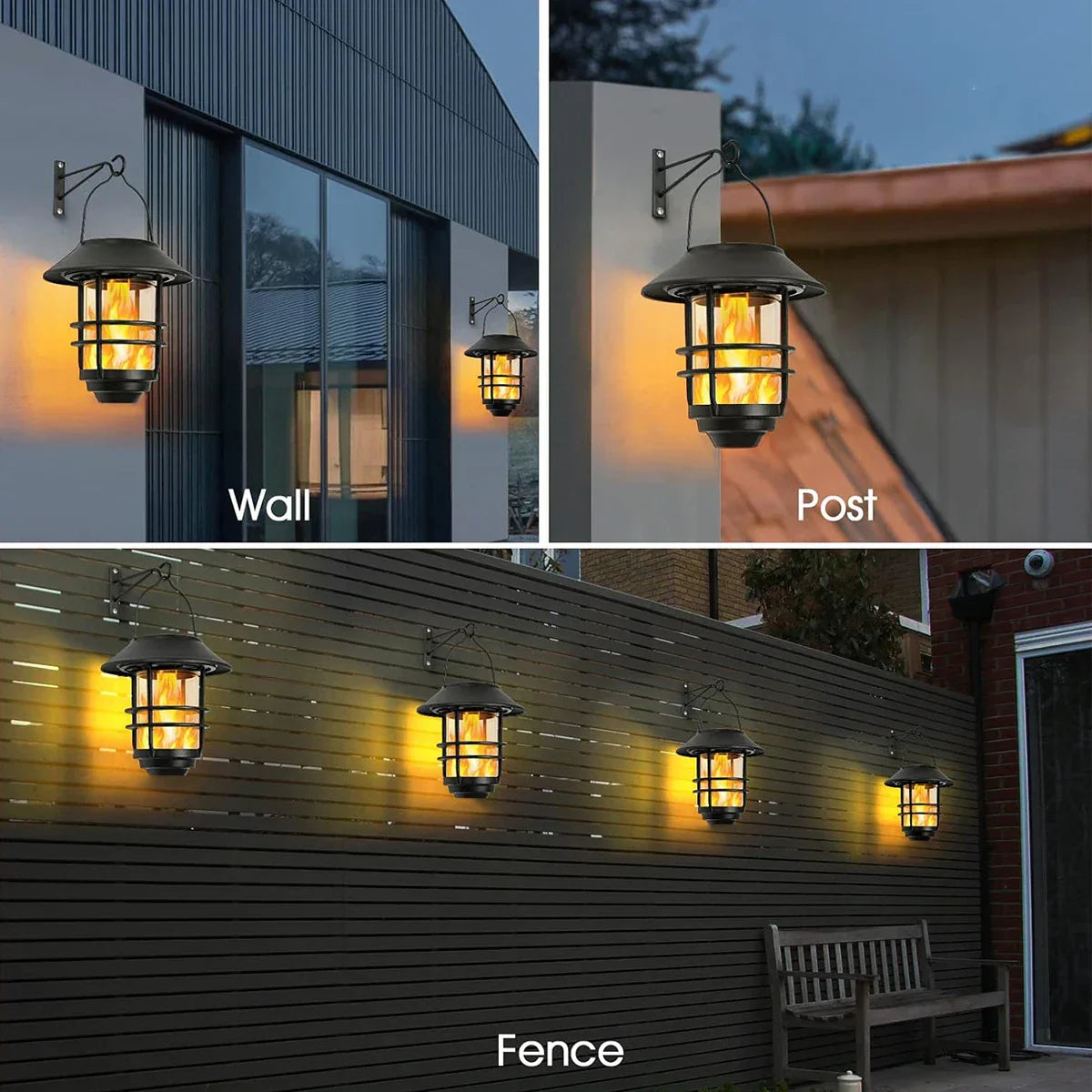 Skorter | Solar Wireless Waterproof Flickering Sun Flame Lantern Light | - WallLant