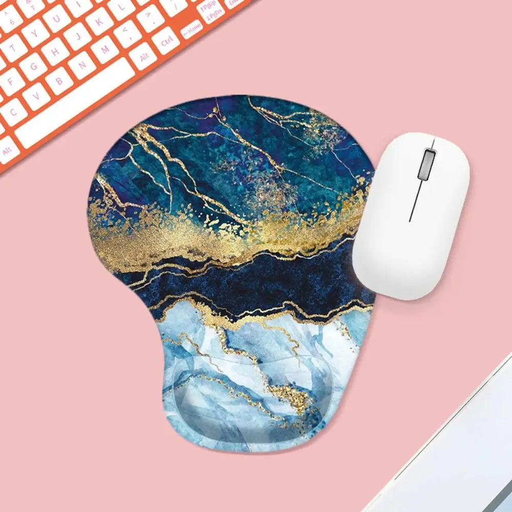 Skorter | Ergonomic Marbled Texture Mouse Pad - Non-Slip Wrist Rest - Comfortable Gaming Mat