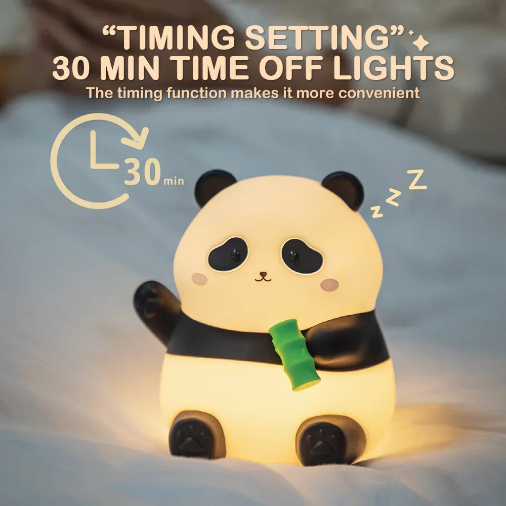 Skorter | Panda Children's Room Night Light - Dimmable Touch Lamp with Timer