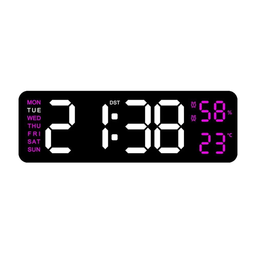 Skorter | TimeGlow - Slim Digital Alarm Clock with Calendar, Temperature and Humidity