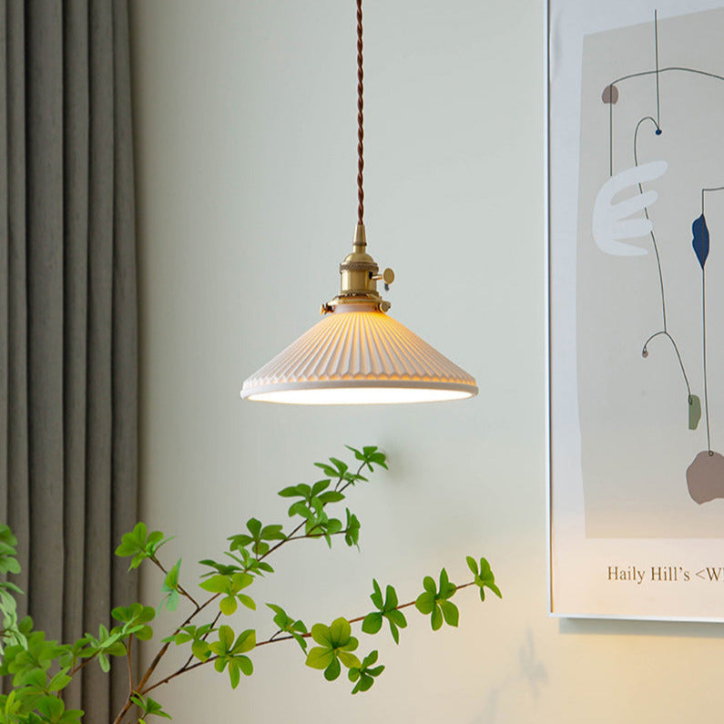 White Ceramic Pendant Light