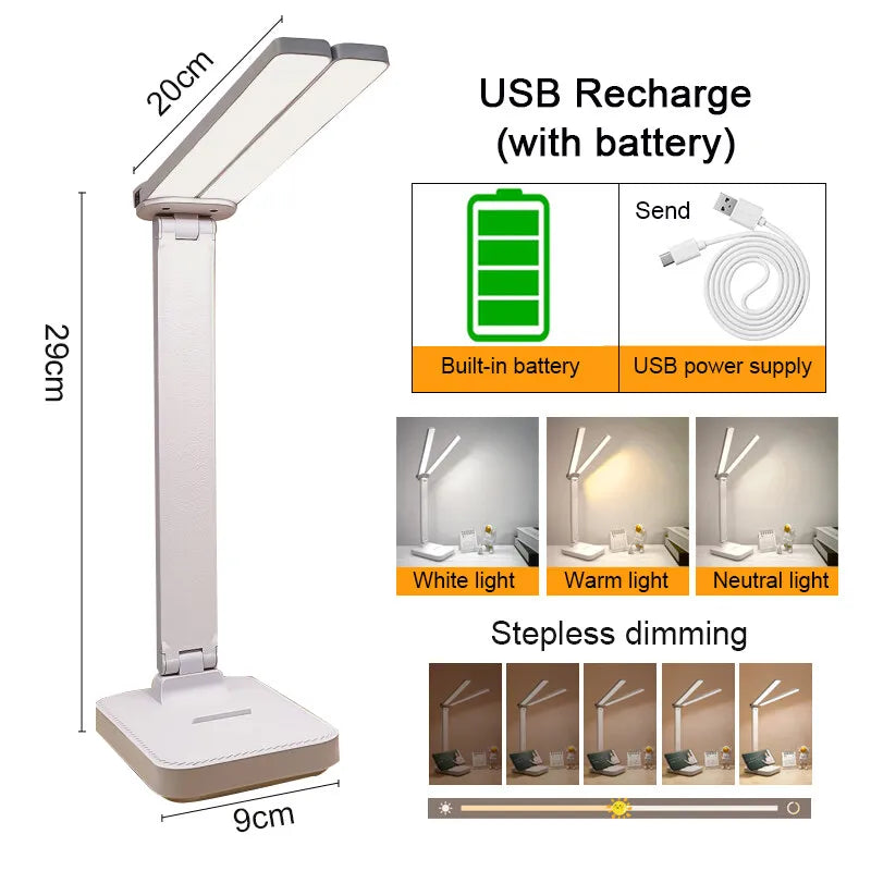 Skorter | Table Lamp | Reading Light | USB Rechargeable. Dimmable & Touch-Controlled for Reading