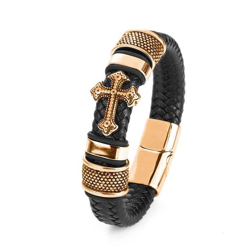 Skorter | Leather Braided Bracelet With Charms