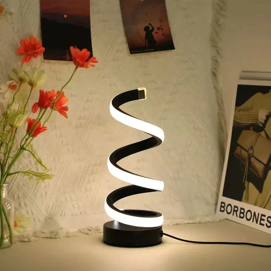 Skorter | Spiral LED Table Lamp – Modern Adjustable Light