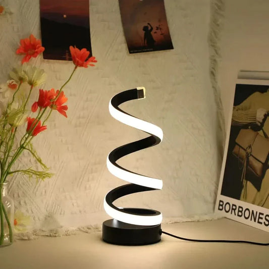 Skorter | Spiral LED Table Lamp – Modern Adjustable Light