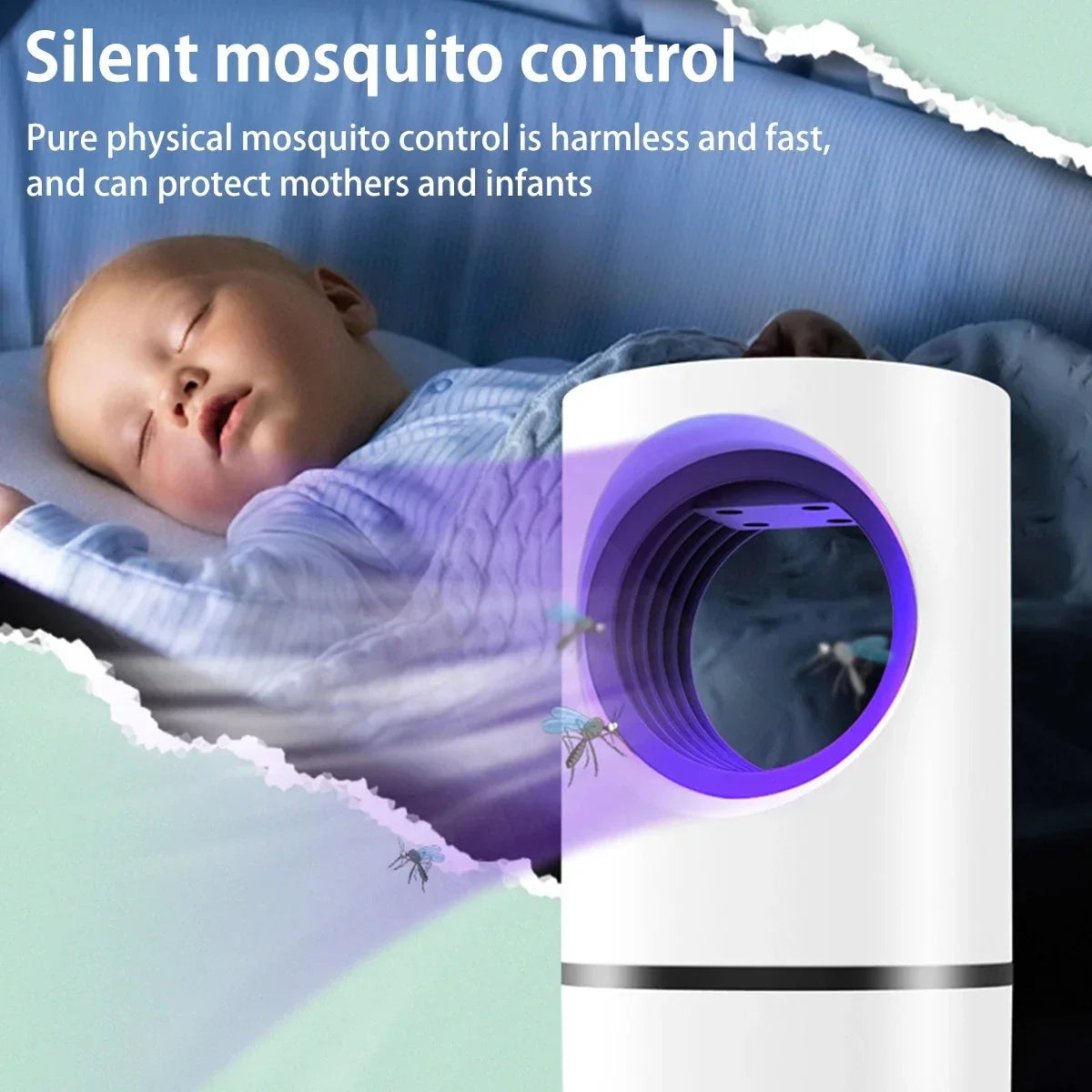 Skorter | New Indoor Electric Mosquito Trap Mosquito Lamp with USB Power and Adapter Suction Fan Outdoor Insect Trap