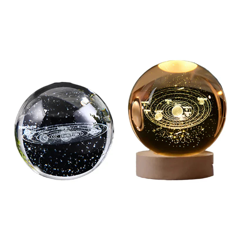 Skorter | LumiCrystal - 3D LED Night Lamp with Star Gallery and Wooden Base